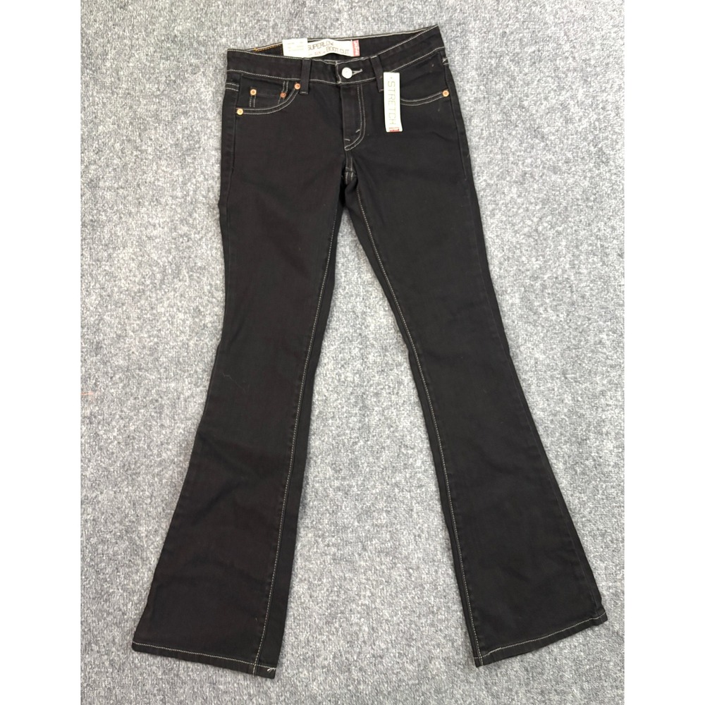 Levi's 518 Superlow Bootcut Jeans Low Rise Black NWT Size 7M